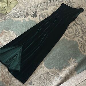 Elegant Dark Green Velvet Gown